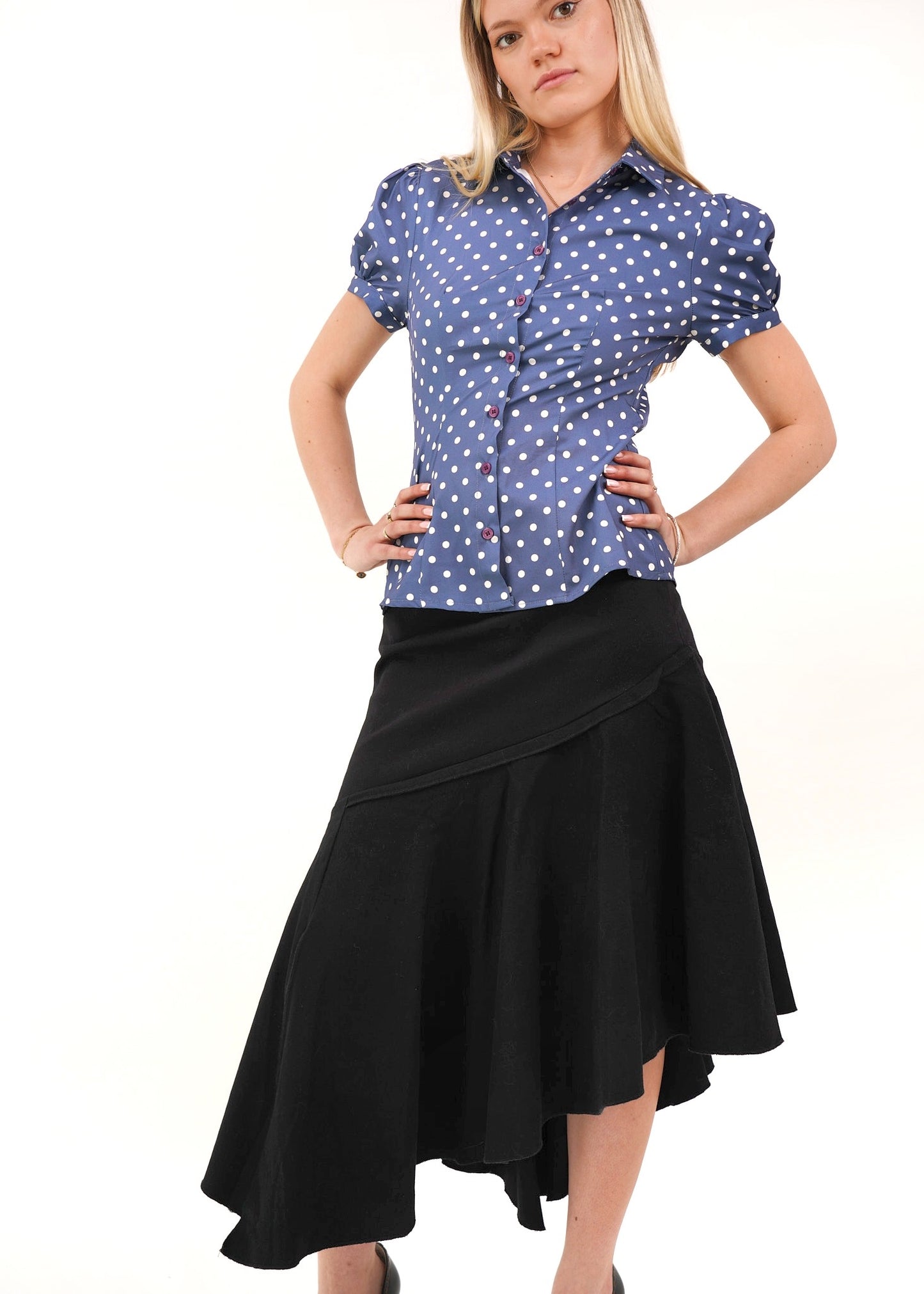 Low-Rise Flared Midi Skirt - Billies UK