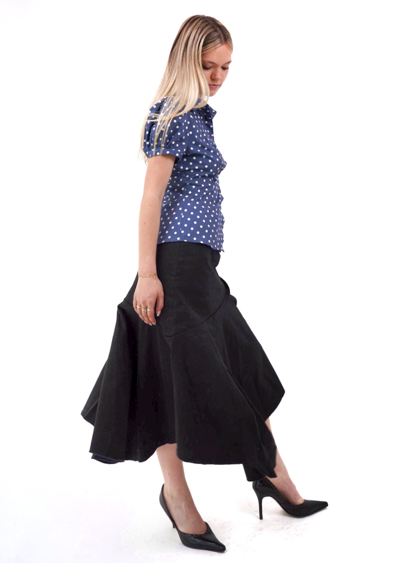 Low-Rise Flared Midi Skirt - Billies UK