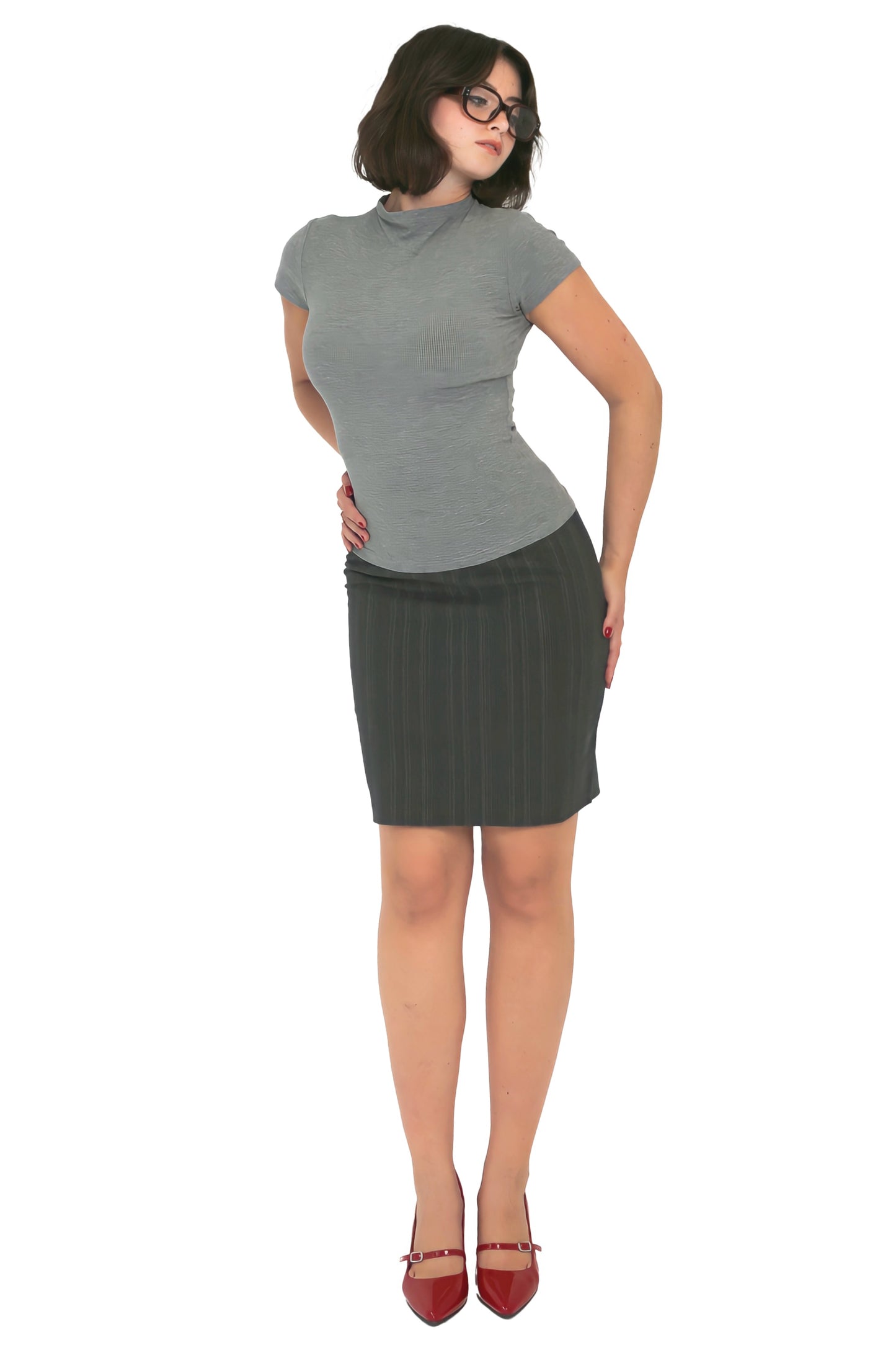 The Pinstripe Pencil Skirt - Billies UK