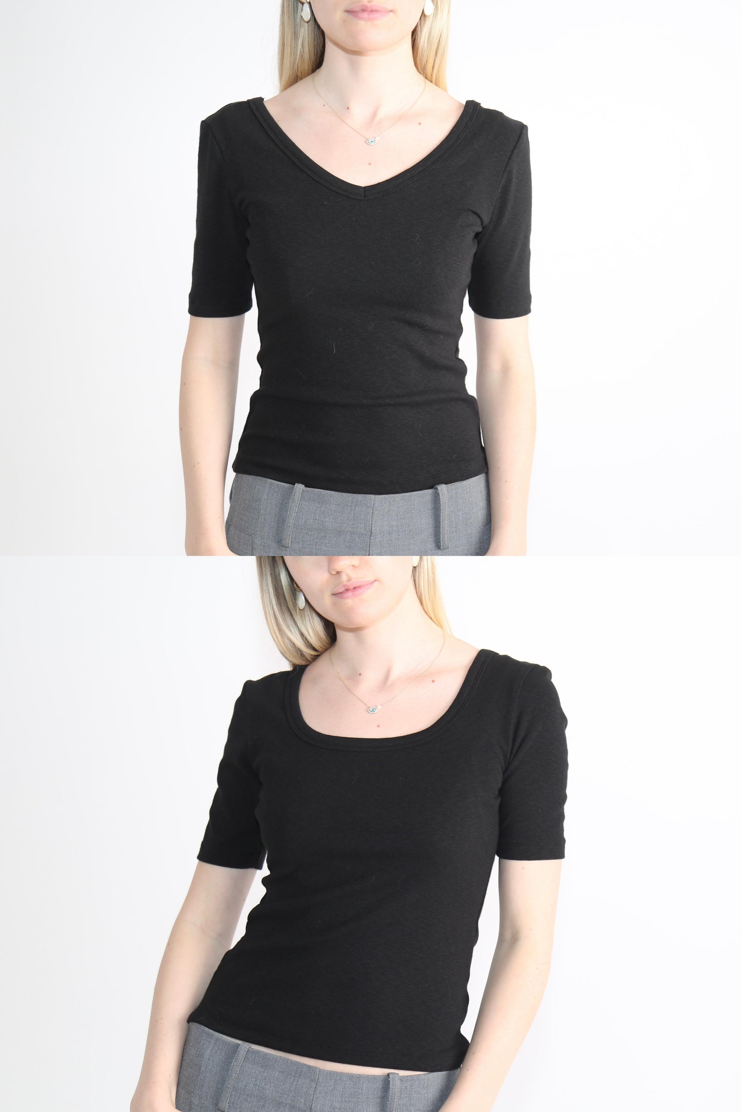 The 90s V-Neck Midsleeve Top